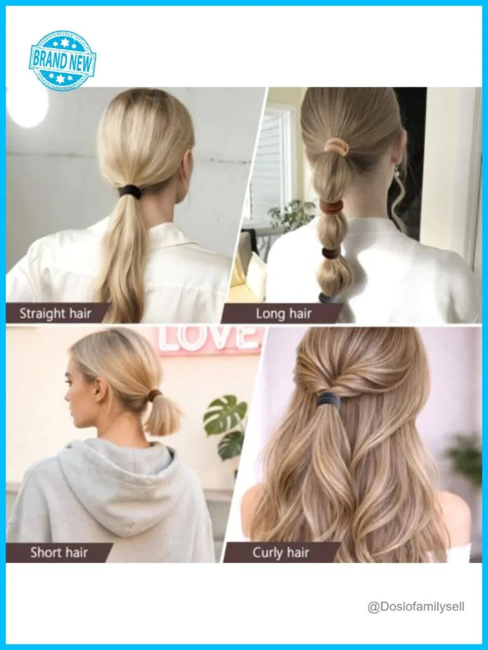 100 Seamless Hair Ties for Thick Hair, Ponytail Holders No Damage